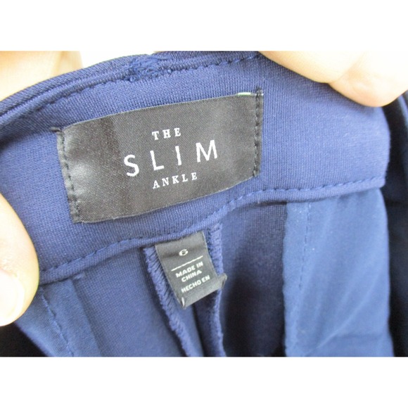 White House Black Market Pants 6 Slim‎ Ankle Trouser Stretch Work Career Navy - Picture 8 of 12